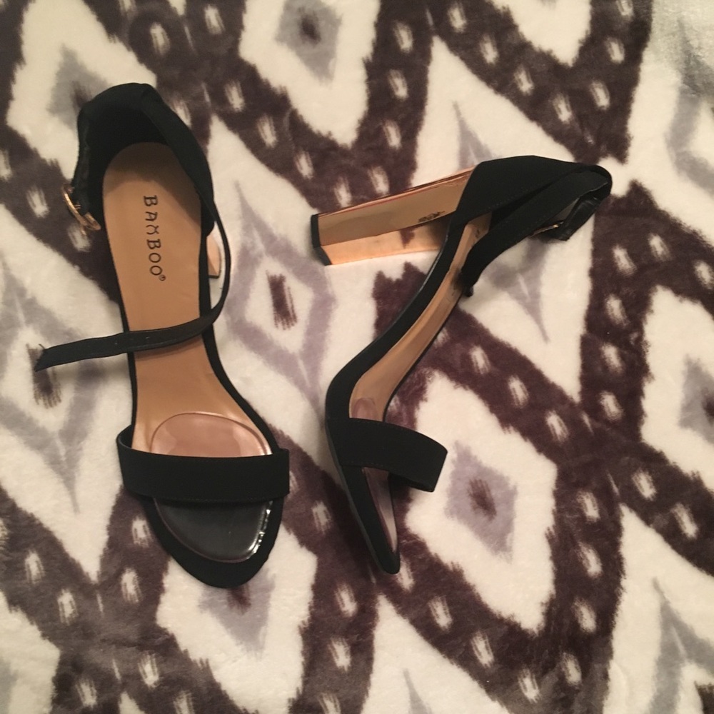 Black/gold heels WORN ONCE